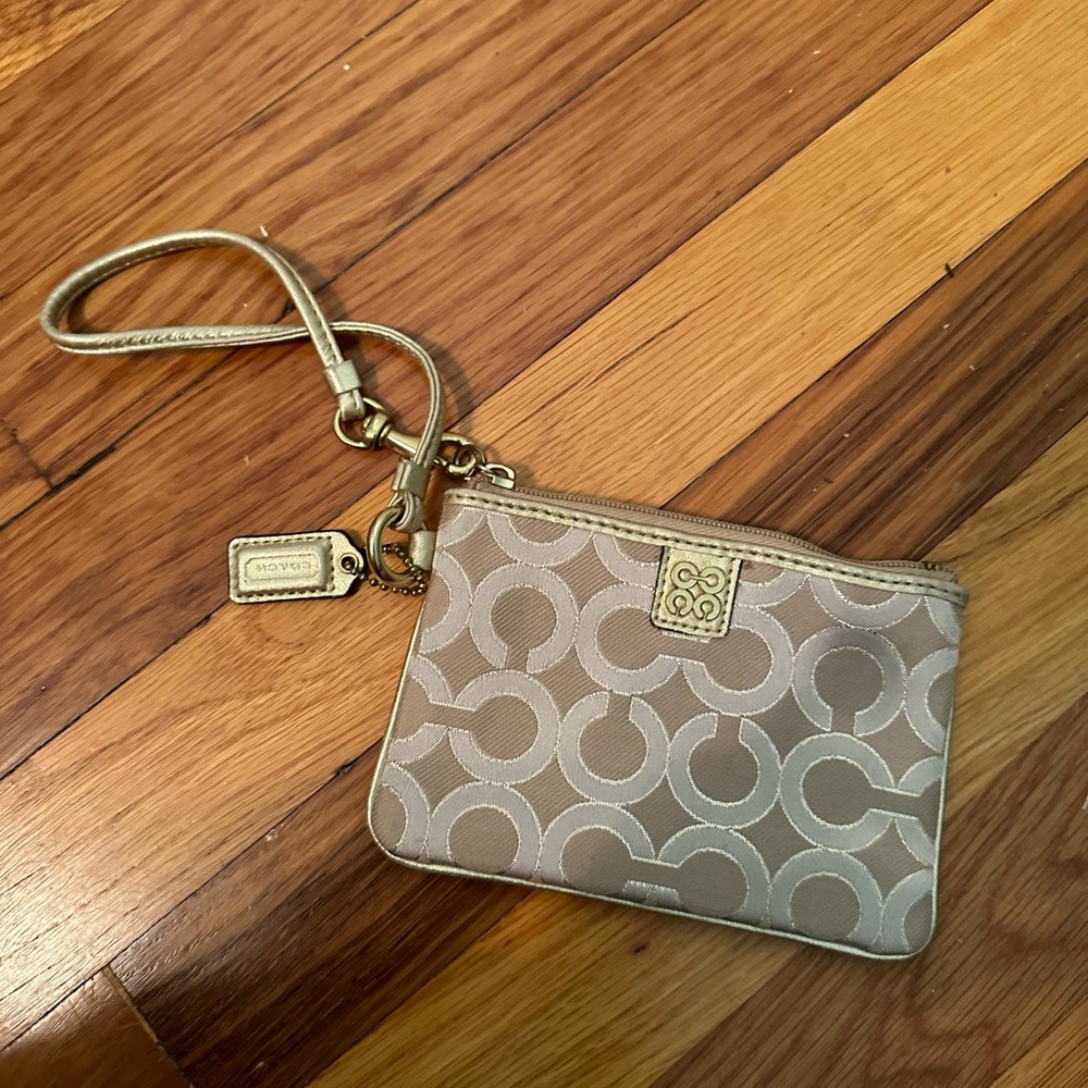 Gold Coach Signature Wristlet